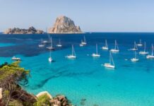 Beachfront restaurant on the Ibiza coast